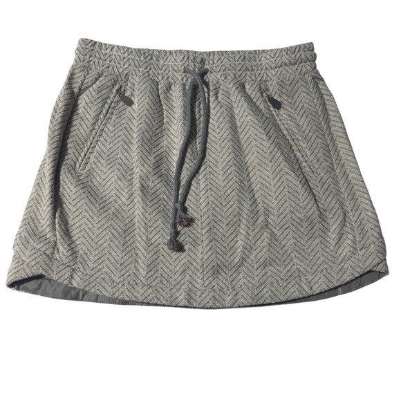 Kenar Dresses & Skirts - Kenar Cotton Skirt Chevron Pattern Zip Pockets Elastic Waist Size Medium NWT